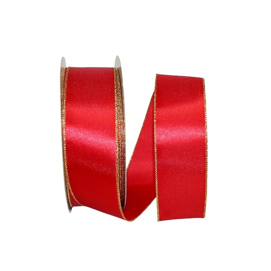 JAM Paper 2.5" x 50yd. Satin Metallic Wired Ribbon